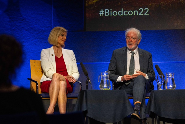 Minister Malcolm Noonan at a biodiversity conference.