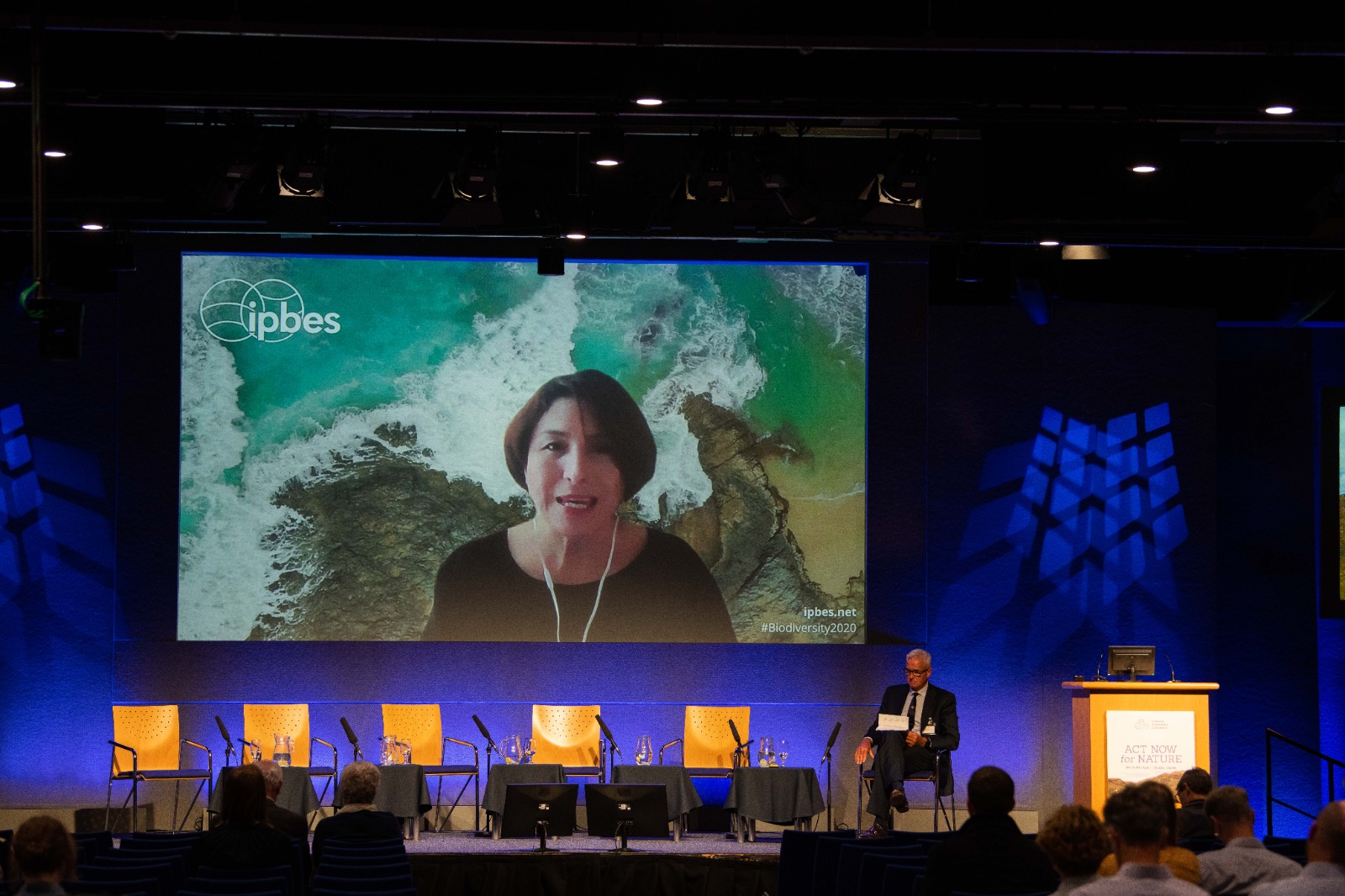 Video presentation shown on big screen during conference.