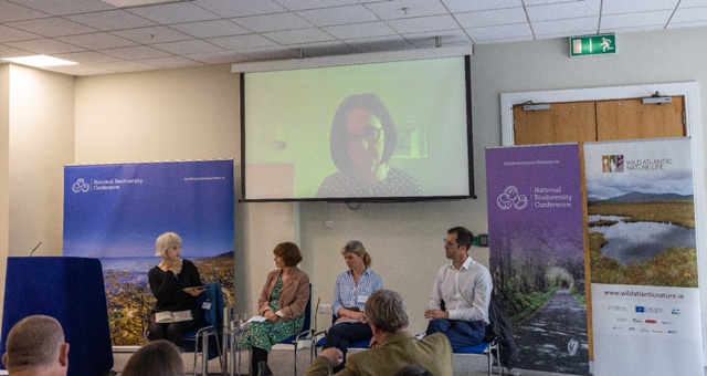 Groups of people seated for a panel discussion.
